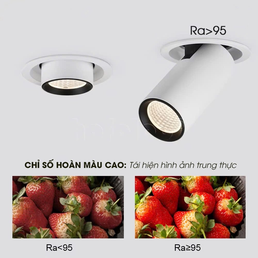 Đèn âm trần Spotlight 360° vỏ trắng 7 Đèn âm trần Spotlight 360° vỏ trắng - Ảnh 5