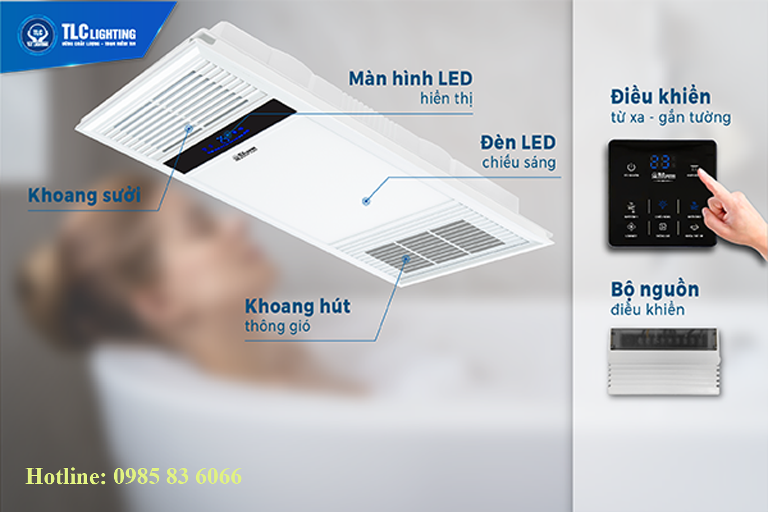 Quạt Sưởi Âm Trần Luxury 5 Đèn Sưởi Âm Trần Luxury