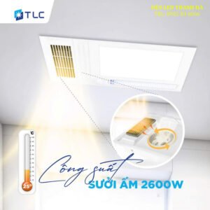 Quạt sưởi âm trần diệt khuẩn 5IN1 60×30 12 Đèn Sưởi Âm Trần Luxury