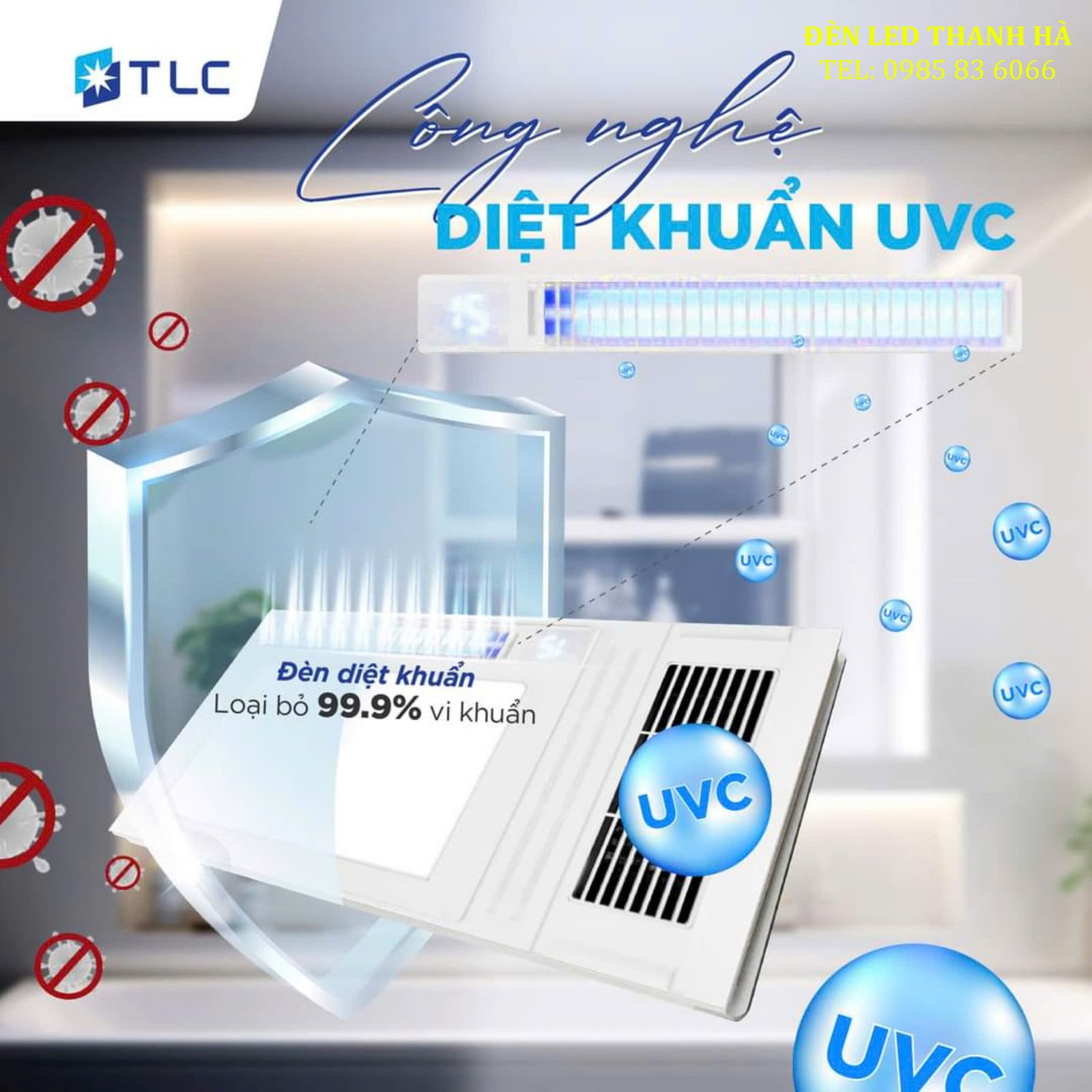 Quạt sưởi âm trần diệt khuẩn 5IN1 60×30 6 Đèn Sưởi Âm Trần Luxury