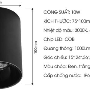 Đèn bơ chiếu rọi 10W - 15W