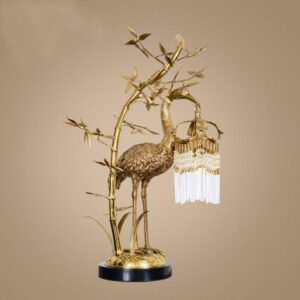 Đèn bàn hạc đồng pha lê ĐB70 7 Đèn Bàn Hạc Cầm Đồng Pha Lê ĐB70 – Nét chấm phá nổi bật cho không gian Đèn bàn hạc cầm đồng pha lê ĐB70 được ưa chuộng sử dụng trong không gian phòng khách. Mẫu đèn này có vẻ đẹp thanh lịch, nhẹ nhàng, tinh tế và được chạm khắc tỉ mỉ. Chất liệu cao cấp, tinh tế trong từng đường nét, đây chắc chắn là mảnh ghép hoàn hảo cho không gian của bạn. Review chi tiết Đèn bàn Hạc cầm đồng pha lê ĐB70 Thiết kế ấn tượng Đây là mẫu đèn bạn được lấy cảm hứng từ những chú hạc xinh đẹp. Hạc là biểu tượng của sự bất tử cùng trí tuệ siêu phàm của con người. Chiếc đèn được chế tác từ những chất liệu cao cấp: đồng và pha lê. Dưới bàn tay tài hoa của các nghệ nhân, mẫu đèn bàn này đã toát lên vẻ đẹp thanh cao, tinh tế của “Tiên hạc” trong truyền thuyết. Miệng hạc ngậm chùm pha lê cách điệu tượng trưng cho sự thuần khiết, đầy cao quý. Mẫu đèn bàn này chắc chắn sẽ khiến không gian của bạn trở nên sang trọng và tinh tế hơn bao giờ hết. Đèn Bàn Hạc Cầm Đồng Pha Lê YB8180-2 Thủ Đô Đèn Xét về phong thủy, mẫu đèn để bàn cao cấp này có ý nghĩa mang lại sự may mắn, trí tuệ và sự trường thọ cho gia chủ. Với thiết kế sang trọng, quý phái, sản phẩm rất thích hợp với không gian mang phong cách cổ điển. Chất liệu cao cấp, bền đẹp Sản phẩm là mẫu đèn trang trí thuộc phân khúc cao cấp. Đèn là sự kết hợp hài hòa của 2 chất liệu đồng nguyên chất và pha lê cao cấp. Đây là 2 chất liệu nổi tiếng về độ bền và giá trị thẩm mỹ tuyệt vời. Đồng nguyên chất là chất liệu dễ uốn, dễ chế tác cùng ánh vàng kim ấm áp đầy mê hoặc. Pha lê cao cấp từ lâu đã được sử dụng trong trang trí nội thất nhờ khả năng khúc xạ ánh sáng ảo diệu, lung linh. Hai chất liệu cao cấp này thường được sử dụng trong trang trí nội thất hoàng gia thời xưa. Đèn Bàn Hạc Cầm Đồng Pha Lê YB8180-2 Thủ Đô Đèn Khả năng chiếu sáng vượt trội, hiệu quả Đèn bàn hạc cầm đồng pha lê ĐB70 có khả năng tỏa ánh sáng vô cùng tốt. Đèn led đui E14 cho ánh sáng màu trắng pha chút vàng nhẹ nên tạo cảm giác thoải mái, ấm cúng cho các thành viên trong gia đình. Ánh sáng xuyên qua chùm pha lê giúp làm tăng tính thẩm mỹ cho không gian phòng của bạn. Đánh giá khách quan về đèn bàn hạc cầm đồng pha lê ĐB70 Nếu bạn đang cần tìm một chiếc đèn trang trí cho phù hợp với không gian phòng khách của mình thì nhất định không được bỏ qua Đèn bàn hạc cầm đồng pha lê ĐB70. Với nhiều ưu điểm về chất liệu, phong cách thiết kế cùng khả năng chiếu sáng tuyệt đối, chắc chắn sản phẩm sẽ khiến không gian nhà bạn trở nên đẹp hơn bao giờ hết. Vậy nên đừng ngần ngại gọi ngay tới hotline của Thủ Đô Lighting để được tư vấn, hỗ trợ để sở hữu sản phẩm sớm nhất nhé. Hiện Thủ Đô Lighting đang triển khai chương trình khuyến mãi với nhiều ưu đãi hấp dẫn cho khách hàng như: Giảm giá lên đến 50% đối với các sản phẩm đèn trang trí . Thời gian bảo hành lên đến 2 năm. Hỗ trợ giao hàng tận nơi trên toàn quốc, bất kể khu vực nào. Hỗ trợ lắp đặt tại nhà hoặc hướng dẫn lắp đặt Online chi tiết cho những khách hàng ở xa. Đèn Bàn Hạc Cầm Đồng Pha Lê YB8180-2 Thủ Đô Đèn Mua đèn trang trí tại Hà Nội – Ship toàn quốc Thủ Đô Đèn đã và đang phân phối hàng trăm ngàn sản phẩm cho các nhà dân sinh, chung cư cao cấp, biệt thự,.. ở trên toàn lãnh thổ Việt Nam. Chúng tôi là đơn vị phân phối đèn trang trí tới hàng ngàn đại lý lớn nhỏ trên toàn quốc. Vì thế quý khách hàng có thể yên tâm khi mua hàng của chúng tôi để được trải nghiệm những sản phẩm cao cấp và dịch vụ ưu đãi từ công ty. Hãy liên hệ ngay với chúng tôi theo Hotline 0868.598.115 để được tư vấn và lựa chọn được những mẫu đèn trang trí phù hợp nhất với mọi không gian của bạn.