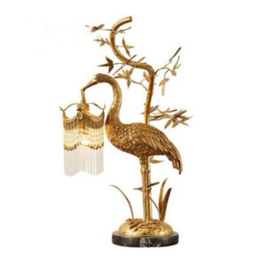 Đèn bàn hạc đồng pha lê