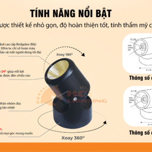 Đèn rọi ngồi COB xoay 360 10 Đèn rọi ngồi COB xoay 360 12W