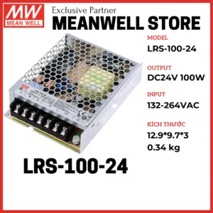 Nguồn Meanwell 24V, LRS-100-24, Nguồn Tổ Ong Sử Dụng Trong Tự Động Hoá, Đèn Led, Camera, Nguồn Máy In, Nguồn Thang Máy