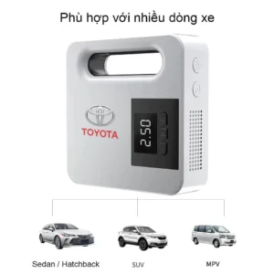 Bơm Lốp Xe Ô Tô TOYOTA - Điện Tử Cao Cấp, Thông Minh, Tự Ngắt, Màn LCD